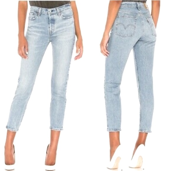 NWT Levi’s High-Rise Wedgie Skinny Light Acid Wash Button Fly Jeans 12/W31 - Picture 2 of 12